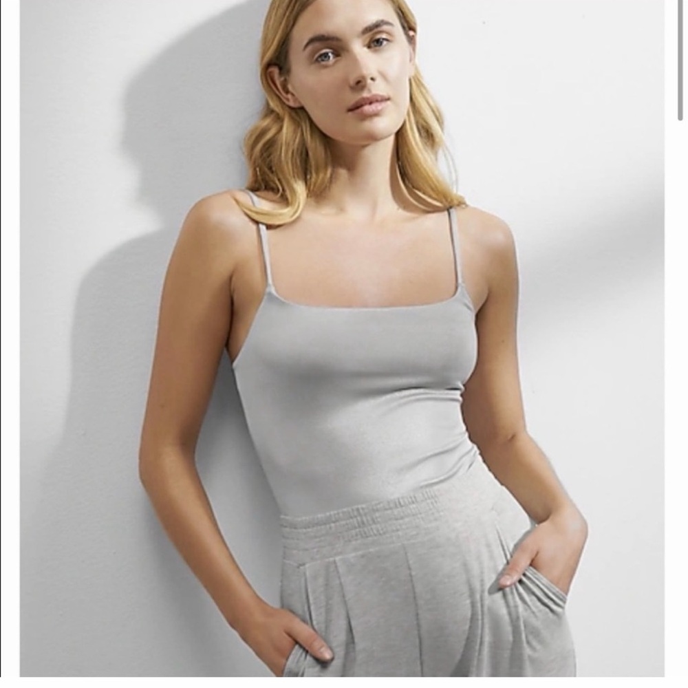 NWT Express BODY CONTOUR METALLIC DOUBLE LAYER SCOOP NECK CAMI